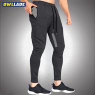 OWLLADE Jogging Sweat Cuffed Jogger Pants for Men Tracksuit Man Trousers Breathable in Black E05 2T