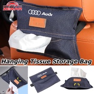 Audi Denim Tissue Bag Car Sunshade Tissue Pack Hanging Type Paper Bag for Audi A3 8l 8Y A1 Q5 TT mk2