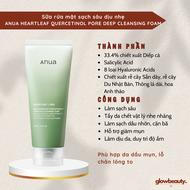 [Hàng có sẵn] Sữa rửa mặt sạch sâu dịu nhẹ ANUA HEARTLEAF QUERCETINOL PORE DEEP CLEANSING FOAM 150ml
