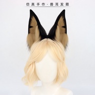 Handmade Doberman Dog Ear Headband Plush Headwear Comic Exhibition cosplay Dog Ear Props Simulation 