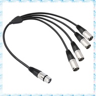 [R Q M U] Audio Cable 4 Way-1 XLR Single Input to Four Output Y Splitter, 3Pin XLR 1 Female to 4 Mal