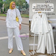 Busana Muslim remaja modern - One set celana viral - linen Syari Murah
