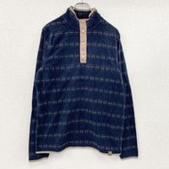 二手 LIV OUTDOOR 半扣抓絨套頭衫，帶 Synchilla 按扣，海軍藍，L 碼