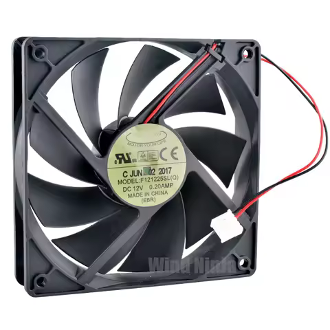 F121225SL 12cm 120mm cooling fan 120x120x25mm DC12V 0.20A 2lines 1200rpm Quiet cooling fan for Gigab