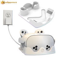 แท่นชาร์จสำหรับ Meta Quest 3S VR Headest สถานีชาร์จแบบรวดเร็ว W/ RGB Light Controller ผู้ถือสำหรับ M