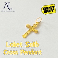 FY7 AIHUA 916 Gold Cross Pendant / Loket Salib Emas 916 / Cross Pendant