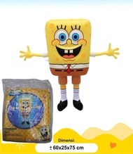 Mainan anak balon tiup roda Gery siput spongebob