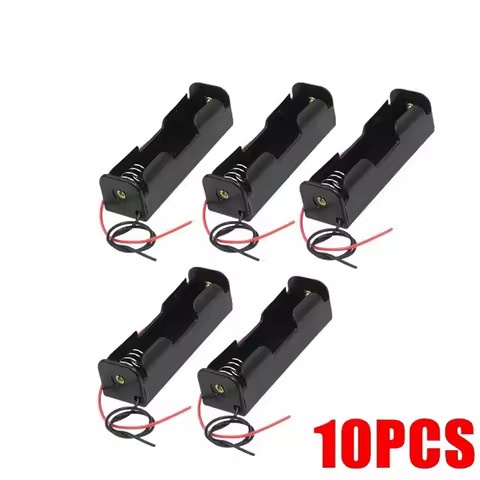 10Pcs 18650 Battery Cases Holder 3.6V-4.2V Power Bank Plastic Storage Box Case With Lead Wire 1X 186