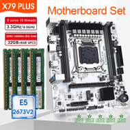 Kkde ชุด X79 Plus Moederbord Lga 2011พบกับ Xeon E5 2673v2 Cpu En 32Gb (4*8Gb) หน่วยความจำ Ecc Ddr3 16000Mhz สำหรับ M.2 Nvme ช่องคู่