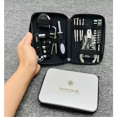 snow peak 27Pcs Emergency Repair Tool Kit Portable Hardware Set Compact Storage Multifunctional Car 
