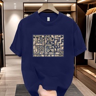 Short Sleeve T-Shirt Men's Trendy American Top Printed Retro Style Loose Plus Size Oversize A68