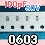 10pcs Ceramic Capacitors SMD 0603 1608 50V 100 pF 100pF 50v 0.1nF 0.1nF 50v 0.1 nf 0.1 nf 50v