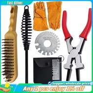 In stock-6PCS Welding Slag Removal Tool Set MIG Welding Pliers Set with Metal Plate Thickness Gauge 