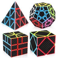 Combo 4 Khối Biến Thể Carbon Tam Giác ( Pyraminx) 12 Mặt (Megaminx) Skewb Square - 1 Moyu Meilong