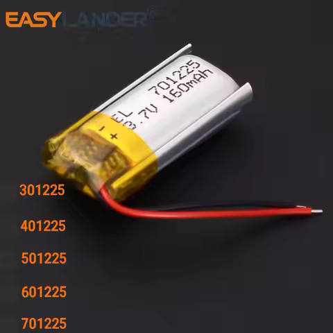 3.7V 110mAh 401225 301225 381225 501225 120mAh 601225 701225 Rechargeable li Polymer Li-ion Battery