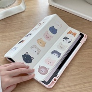 Hard Casing Acrylic Cute Cats Pattern Case Compatible with Apple IPad Mini6 IPad5 6 7 8 9 Air3 Air4 Air5 10.9" IPad10.2" Pro11 Pro12.9 2018 2020 2021 Leahter Cover