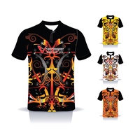 Victory Closet Ukiran Burung Kenyalang 021C Collar Cut T-shirt