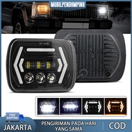 Lampu Utama LED DOT SAE Daymaker 13 Mata Kotak 7 Inchi Inci Mobil  Lampu Depan Daymaker  70W Pick Up