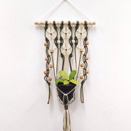 Macrame Plant Hanger 手工編織植物盆栽吊掛網【復古米/軍綠】