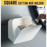 Square Cotton Bud Holder / Wall Mount Storage Box [Dear J]