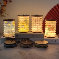 【Ready stock】Foldable Table Lamp Touch Dimmable LED Portable Lantern Light USB Rechargeabl