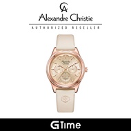 [Official Warranty] Alexandre Christie 2994BFRRGLN Women's Gold Dial Silicone Strap Watch