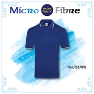 100% MICROFIBRE ROYAL/GOLD/WHITE QD6508 QUICKDRY JERSEY COLLAR SHORT SLEEVE UNISEX 170GSM KOLAR OREN