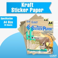 Kraft Label Sticker Paper A4 175GSM Label Inkjet / Laser Printing Self Adhesive Office Kertas