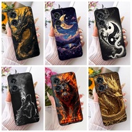 For Motorola Moto G96 / Edge 50 Fusion 5G New Cool Tiger Dragon Pattern Phone Casing Black Silicone 