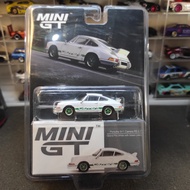 MINI GT 801 Porsche 911 Carrera RS 2.7 Grand Prix White with Green Livery