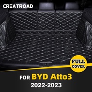 Auto Full Coverage Trunk Mat For BYD Atto 3 2022 2023 Leather Car Boot Cover Pad Cargo Liner Interior Protector Accessories