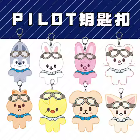 SKZOO acrylic keychain couple souvenir Stray kids keychain pilot backpack pendant anime peripheral b