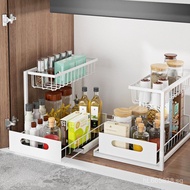 Storage Rack Spice Storage Kitchen Factory Cabinet Pull-out Multi-Function2Layer Drawer Seasoning In