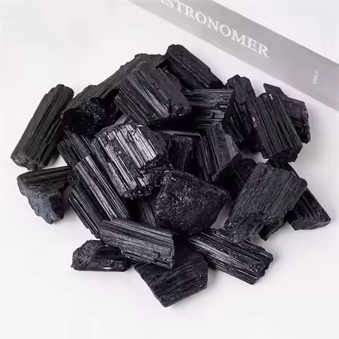 100% bag natural rough black tourmaline stone original crystal black tourmaline rock DIY jewelry mak