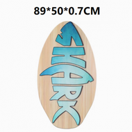 Others - 衝浪板劃水板收藏裝飾板站立式成人兒童通用滑沙板（藍色魚骨 35吋）#Z363003020