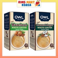 OWL Instant Coffee Mix Coconut Sugar White Coffee, Hazelnut White Coffee 3 in 1 Coffee Sachets 10 Sticks 200g