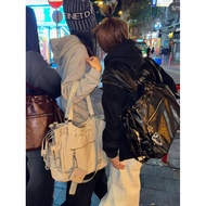 Korean Niche Deinet Motorcycle Bag 25 New Style Tote Bag Large Size Drawstring Pocket Rivet Shoulder