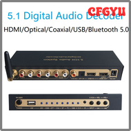 CFGYU 4K 60Hz HDMI 2.0 Audio Extractor DTS Dolby Digital 5.1 Decoder Coaxial SPDIF USB Flash Bluetoo