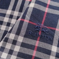 Burberry Vintage Handkerchief Pocket Square Blue Check 17 x 17 inches