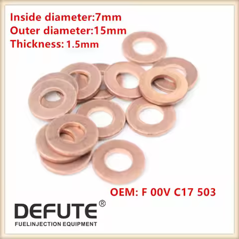 100 pieces F00VC17503 Injector Copper Rings Washer Shims Size 7*15*1.5(mm) Thickness 1.5mm Injection