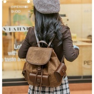 Backpack Upscale Simplicity Luxurious Unisex Leather Backpack Schoolbag