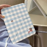 [Good Luck] Plaid Scarf Bear Rabbit ipad11 Protective Case Apple Flat Case air7/6 Acrylic 10 202511G