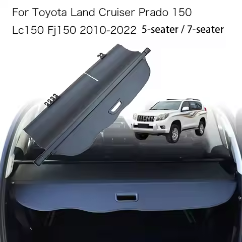 Trunk Curtain Organizer Cover For Toyota Land Cruiser Prado 150 2010-2022 LC150 FJ150 5/7seater Car 