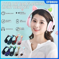 EFdikou หูฟังบลูทูธ,หูฟังสำหรับแมวหูฟังหูฟังไร้สาย Bluetooth5.0ฟังเพลงได้สำหรับเด็ก