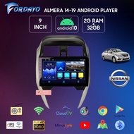 Fordayo Nissan almera 2014 - 2019 9 Inch car android player with  casing 2+32GB plug n play mirrorlink 2+32GB