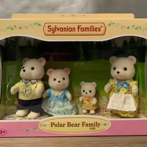 Sylvanian Families Cute Children's Kitchen Toys Kids Toys for Boy Anime Ternurines Figures White Bea