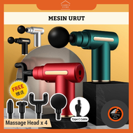 [Free 4 Head] Ready Stock 6 Speed Massage Fascial Gun Mini Mesin Urut Electrik Urut Kaki Sakit Urut 