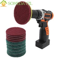 SOMEDAYMX Drill Power Brush Cleaning Kit Household Cleaning Tool For Tile Tub Kitchen Drill Attachment Power Scouring Pads