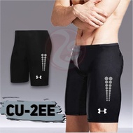 HITAM MERAH STABILO Men's sporty swimming trunks, black diving shorts, blue red trim, highlighter sh
