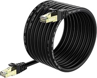 Outdoor Cat 7 Ethernet Cable 15M/50 ft,S/FTP - 600 MHZ -Cat7 Network RJ45 Waterproof Direct Burial I